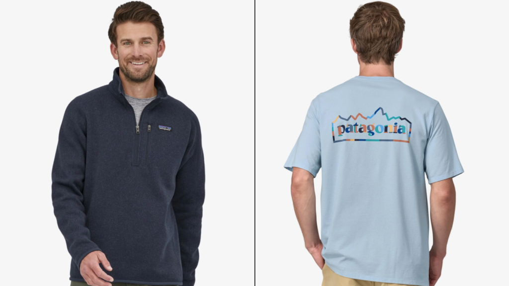Sustainable clothing brand Patagonia website images