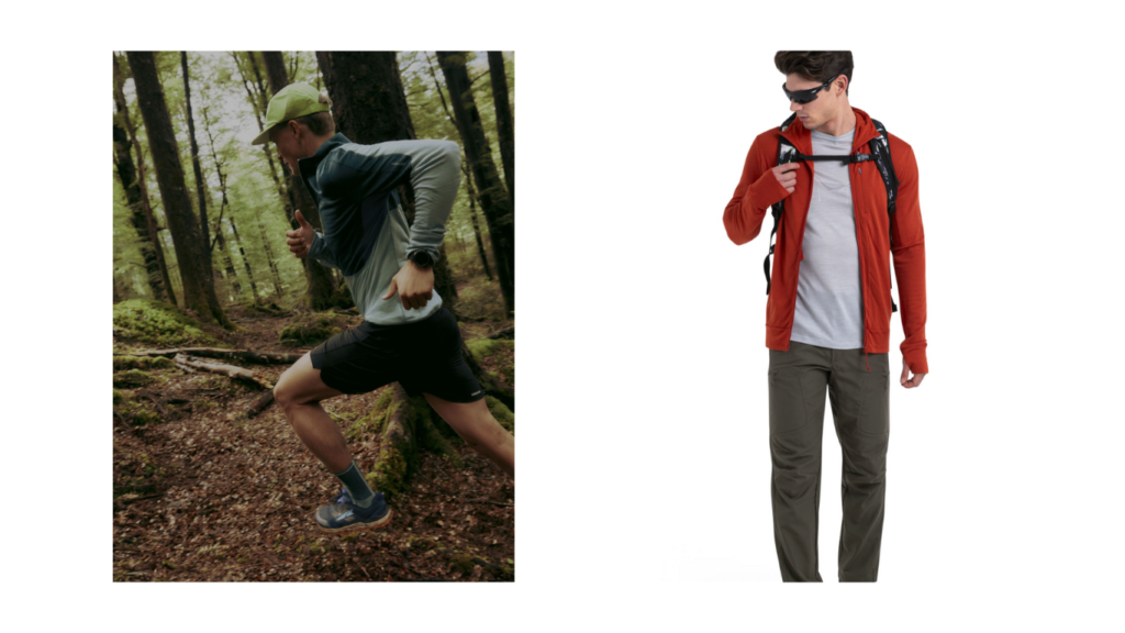 Sustainable activewear images from icebreaker website